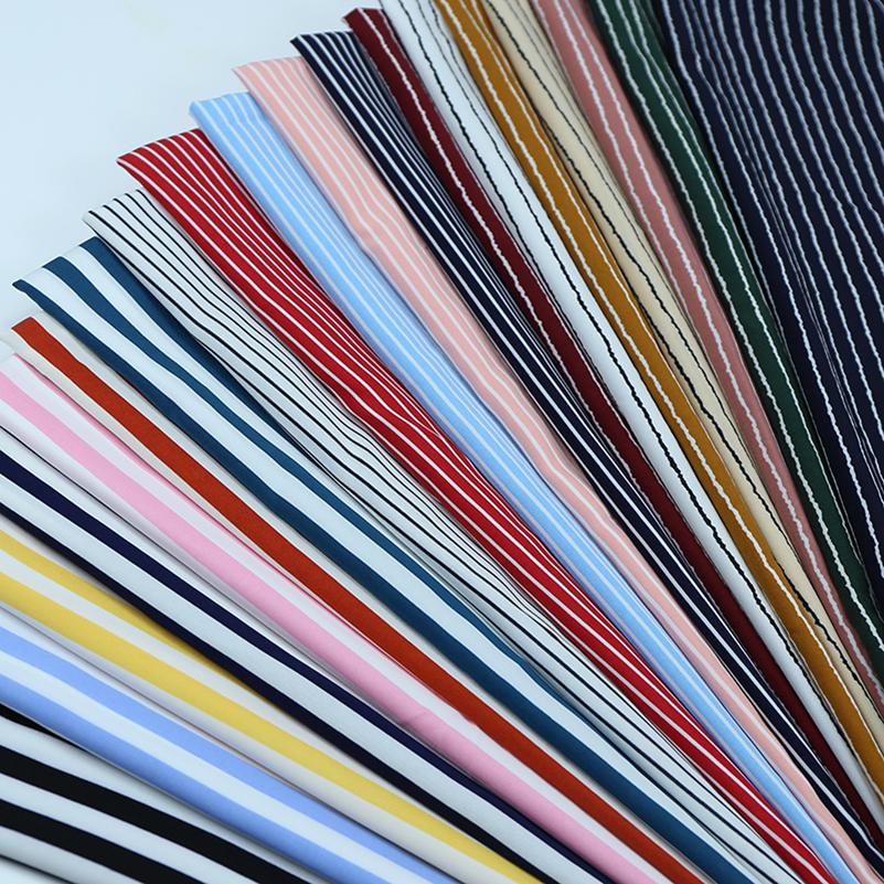 Sewing By - Striped Chiffon Fabric Opaque Rippled for