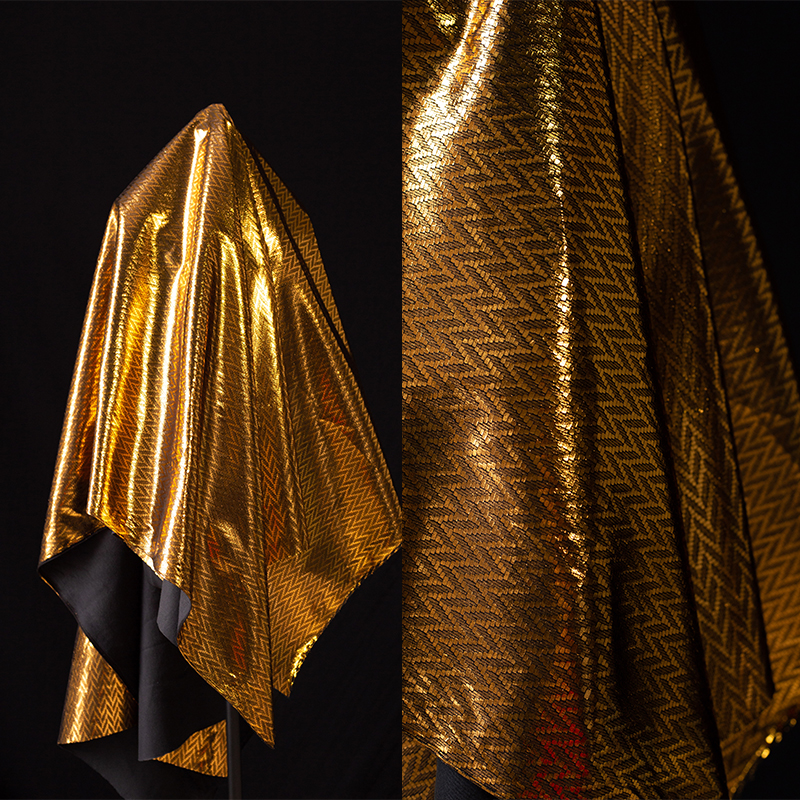 Sewing Textile Art - Gold Leather Fabric Diamond Texture Decorative