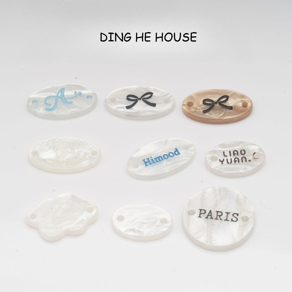 Sewing Label - 10pcs Elliptical Tag Button Collection DIY