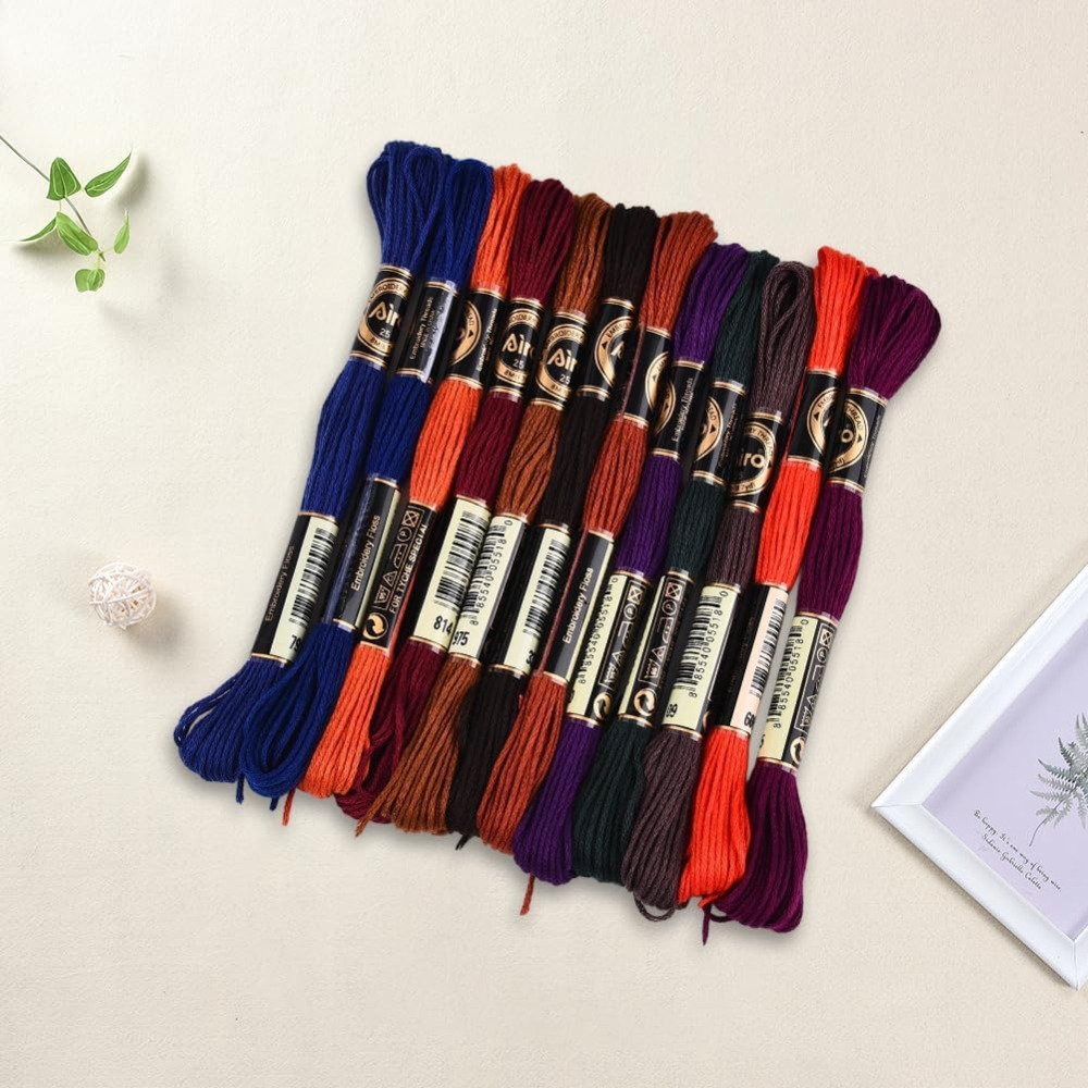 12 Skeins 6 Strands Hand Varie - Embroidery Floss Thread avaliação e preço