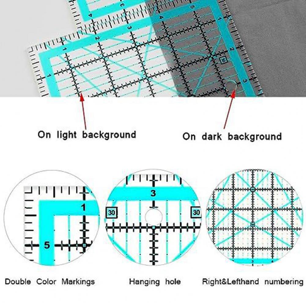 4Pcs Acrylic Quilting Ruler wi - Quilting Ruler Square avaliação e preço
