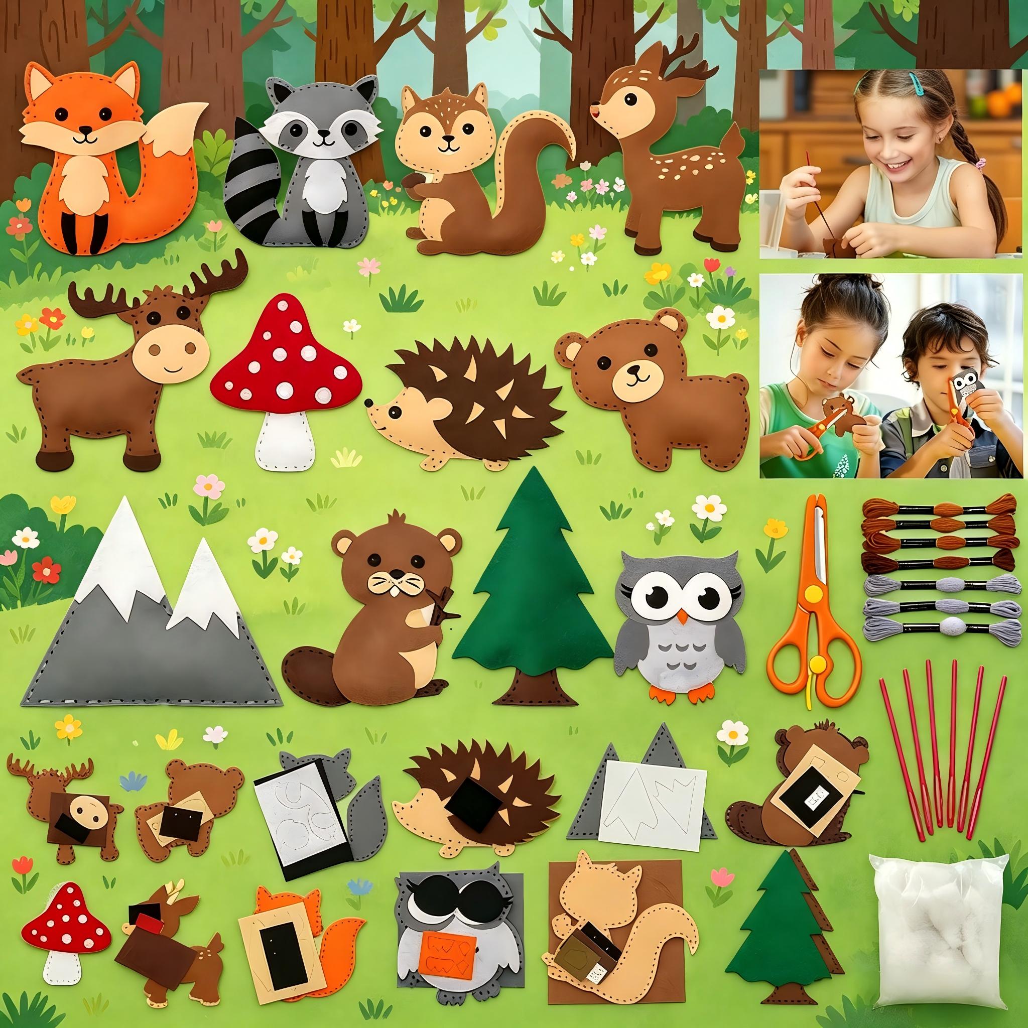 Sewing Kit for Kids Woodland A - Textile Sewing Kit avaliação e preço