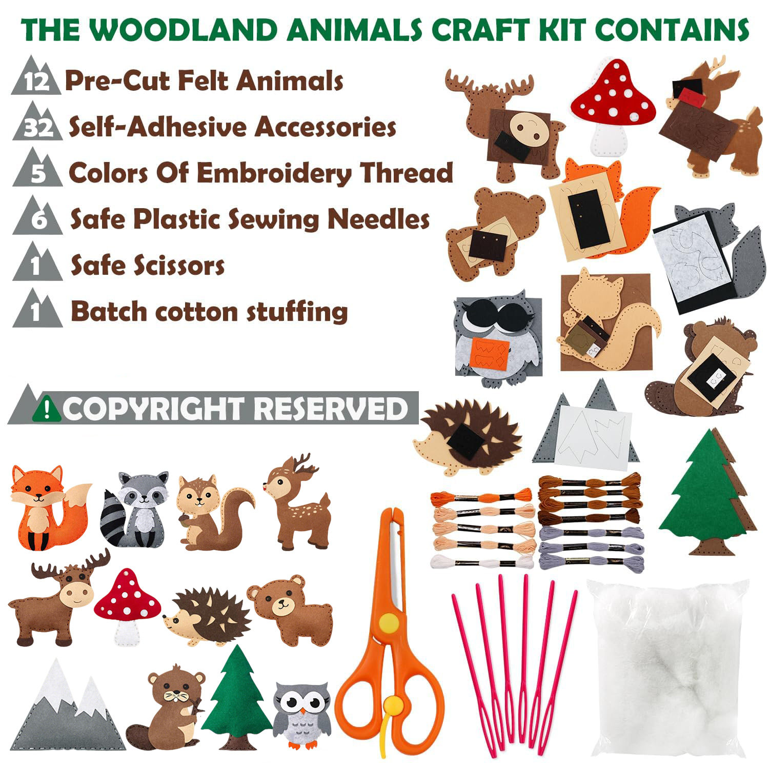 Sewing Kit for Kids Woodland A - Textile Sewing Kit avaliação e preço