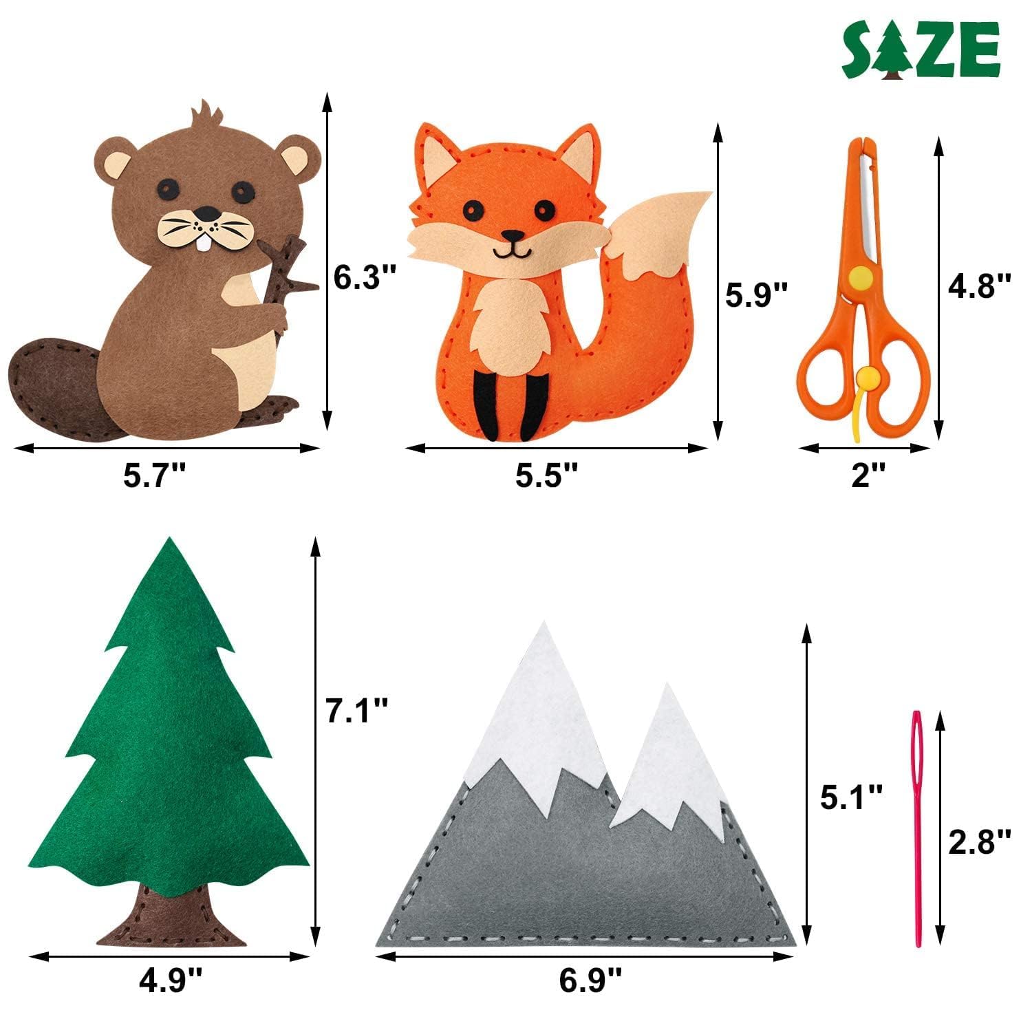 Sewing Kit for Kids Woodland A - Textile Sewing Kit avaliação e preço