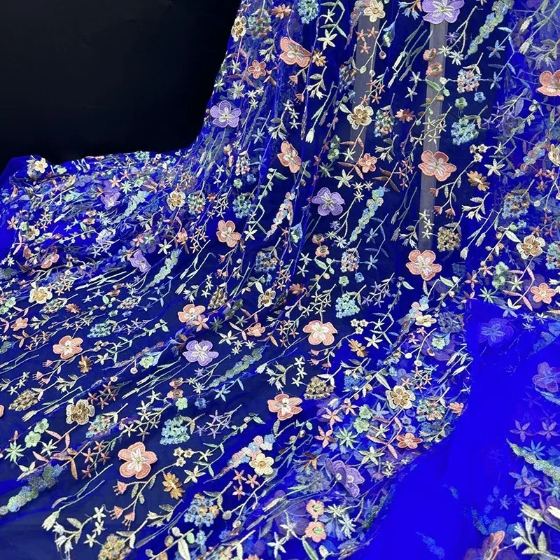 3D Floral Embroidered Tulle Fa - Textile And Sewing Materials avaliação e preço
