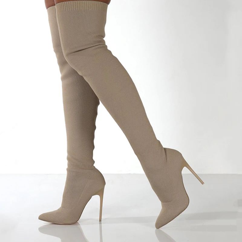Women Autumn Over The Knee Boo - Sewing Knit avaliação e preço