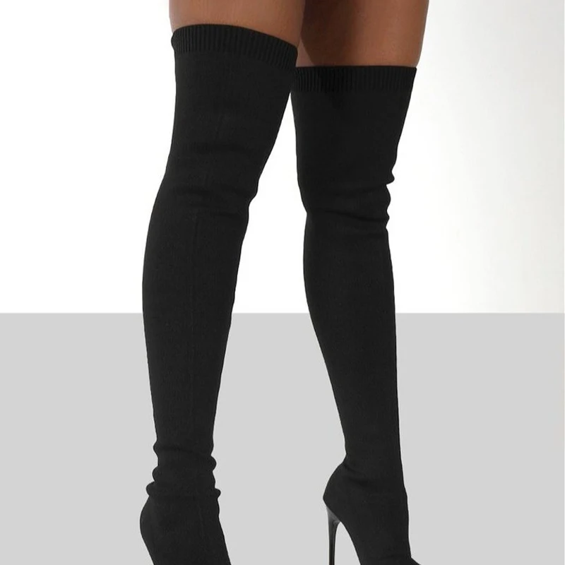 Women Autumn Over The Knee Boo - Sewing Knit avaliação e preço