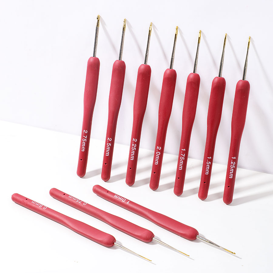 10pcs Red Crochet Set Kit Sili - Textile Sewing Kit avaliação e preço