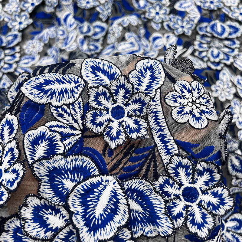 1yard Blue and white porcelain - Sewing Embroidery Fabric avaliação e preço