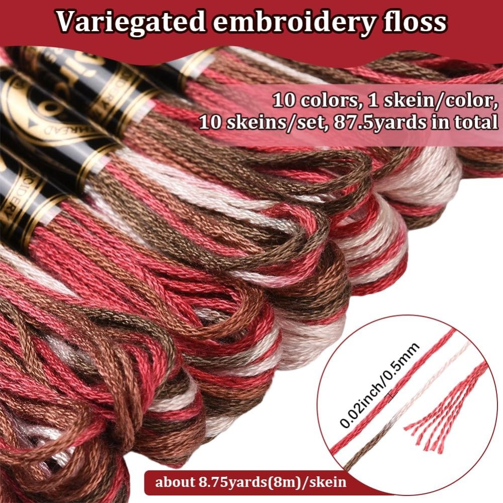 10 Skeins 6 Strands Red Embroi - Embroidery Floss Thread avaliação e preço