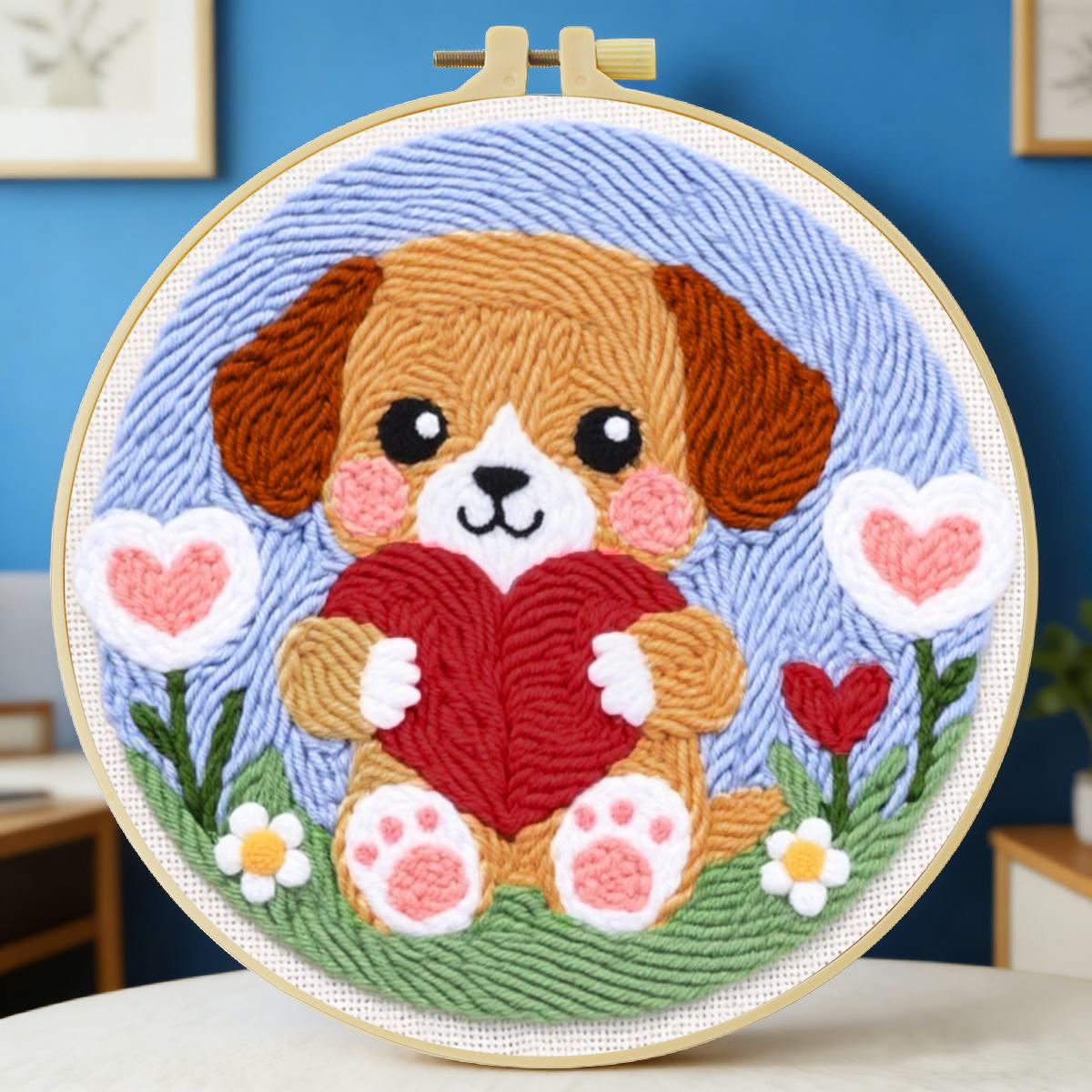 20X20CM/7.87inch Dog Punch Nee - Is Sewing Textile Art avaliação e preço