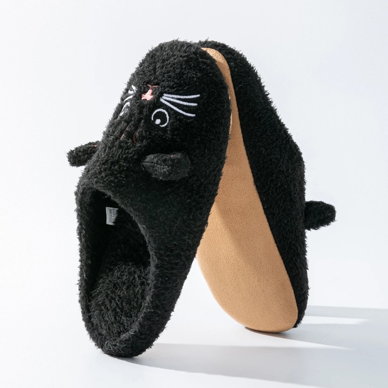 Non-Slip Soft Plush Cat Slippe - Sewing Garment avaliação e preço