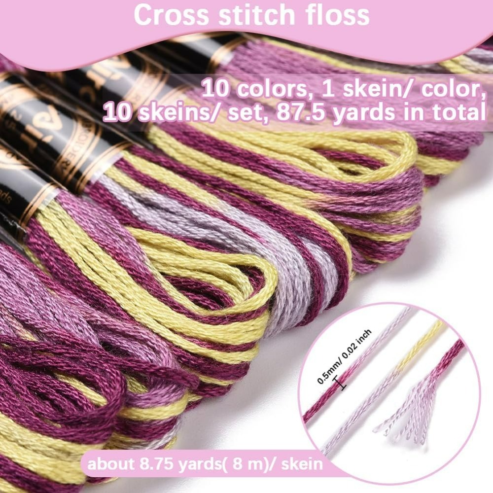 6 Strands Purple Variegated Em - Embroidery Floss Thread avaliação e preço