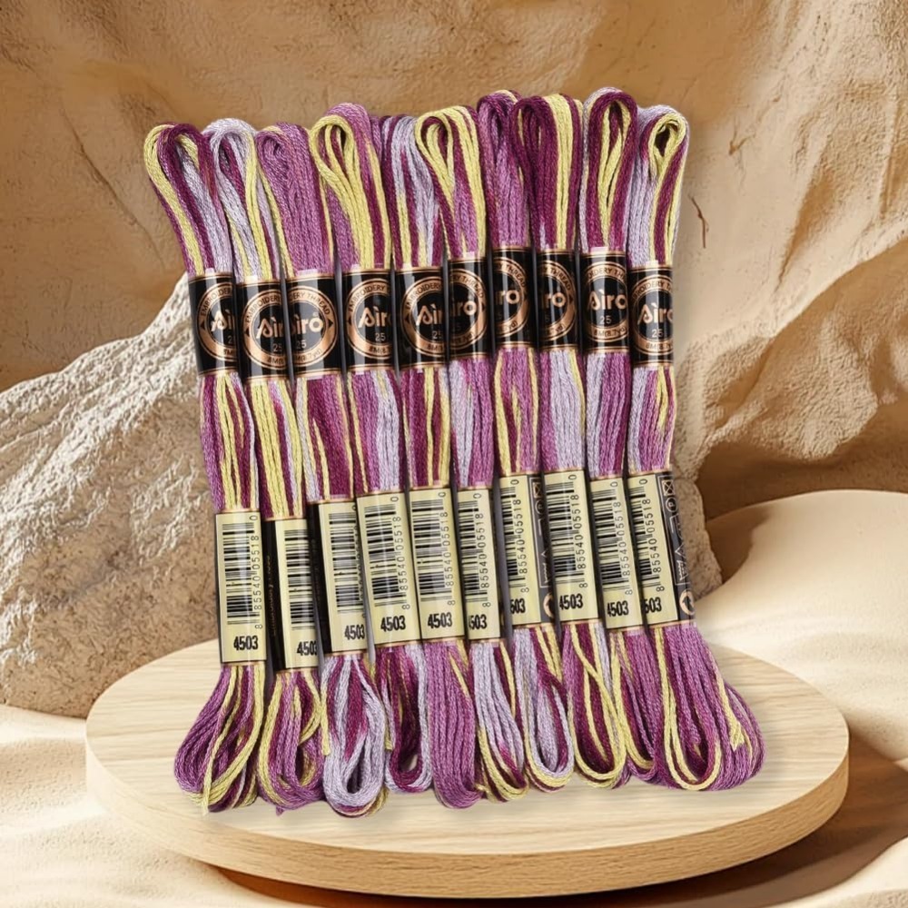 6 Strands Purple Variegated Em - Embroidery Floss Thread avaliação e preço
