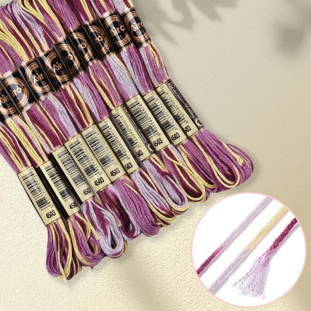 6 Strands Purple Variegated Em - Embroidery Floss Thread avaliação e preço