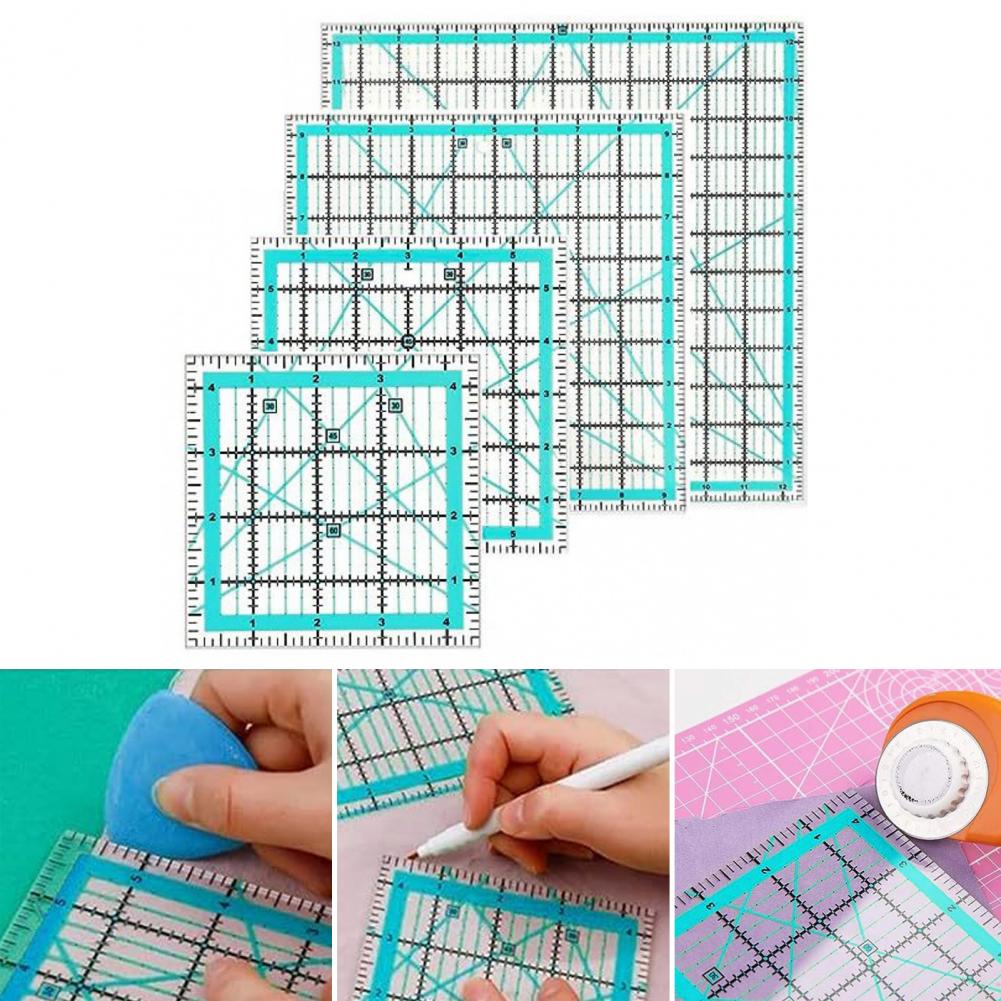 4Pcs Acrylic Quilting Ruler 4. - Quilting Ruler Square avaliação e preço