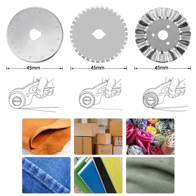 45MM Roller Wheel Knife Cloth  - Textile Sewing Kit avaliação e preço