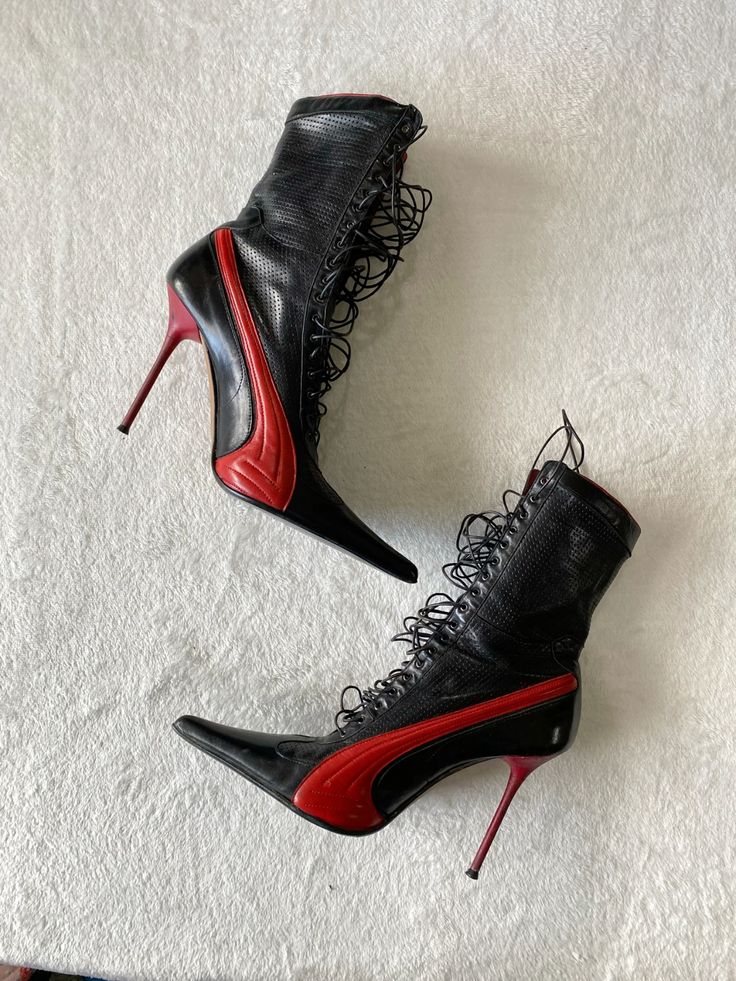 Black and red leather sexy lea - Sewing Nylon avaliação e preço