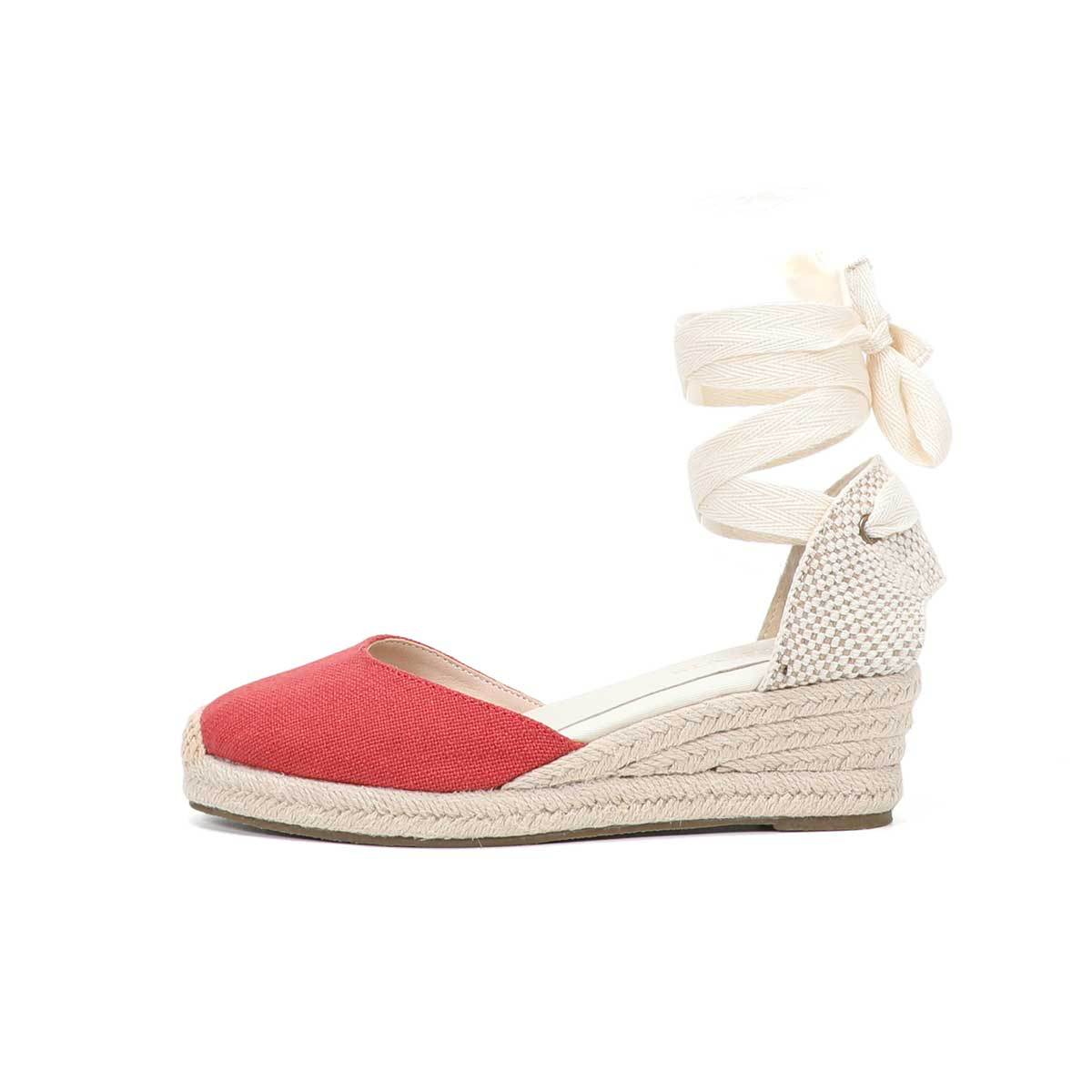 Women Wedge Espadrilles Lace U - Sewing Cotton avaliação e preço