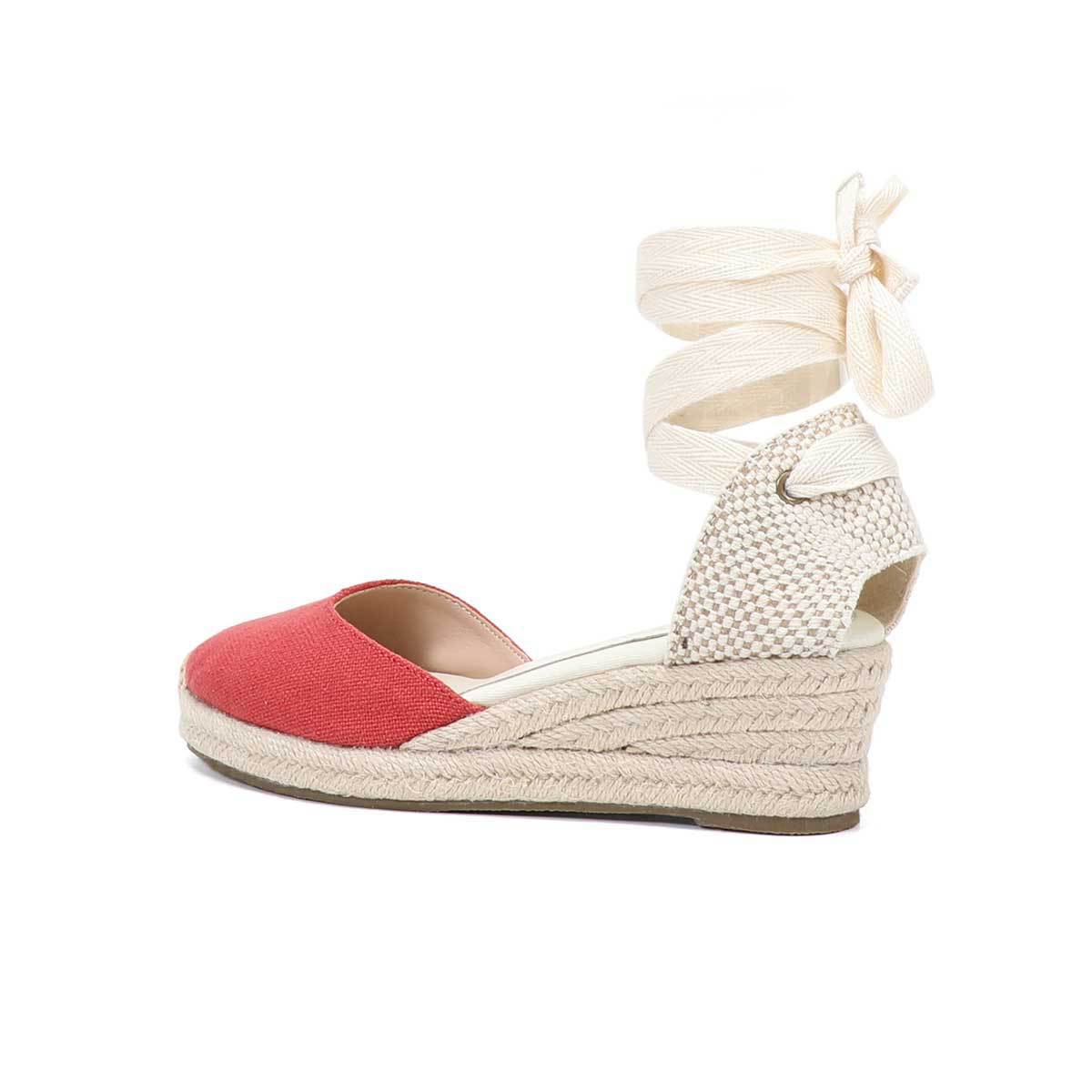 Women Wedge Espadrilles Lace U - Sewing Cotton avaliação e preço