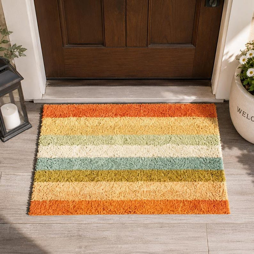 Retro Colorful Stripe Doormat  - Century Textile & Sewing Supply Hours avaliação e preço