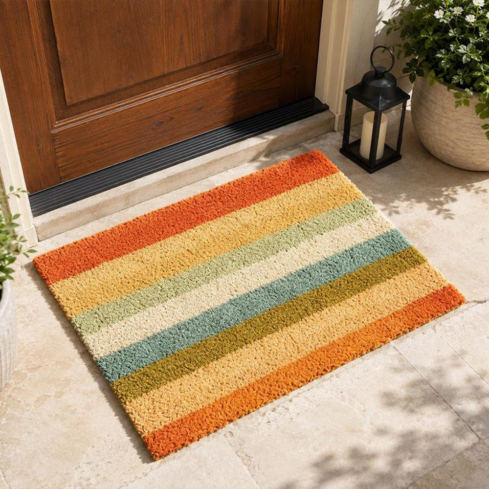 Retro Colorful Stripe Doormat  - Century Textile & Sewing Supply Hours avaliação e preço