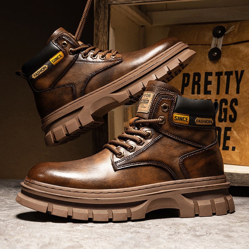 Vintage Men Platform Ankle Boo - Sewing Garment avaliação e preço