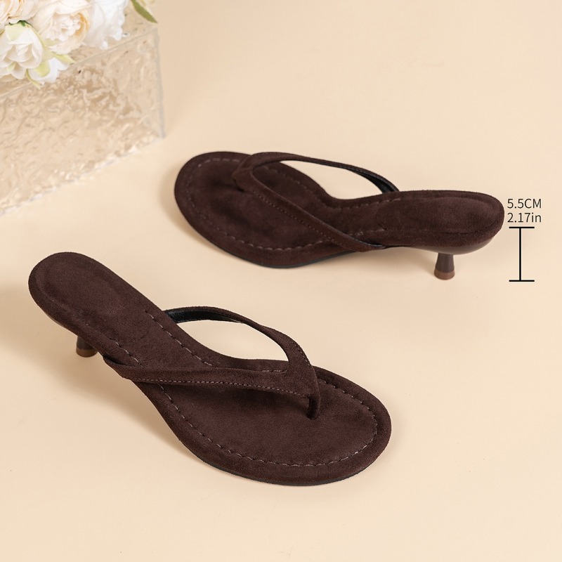 Women Brown Heeled Sandals wit - Sewing Nylon avaliação e preço