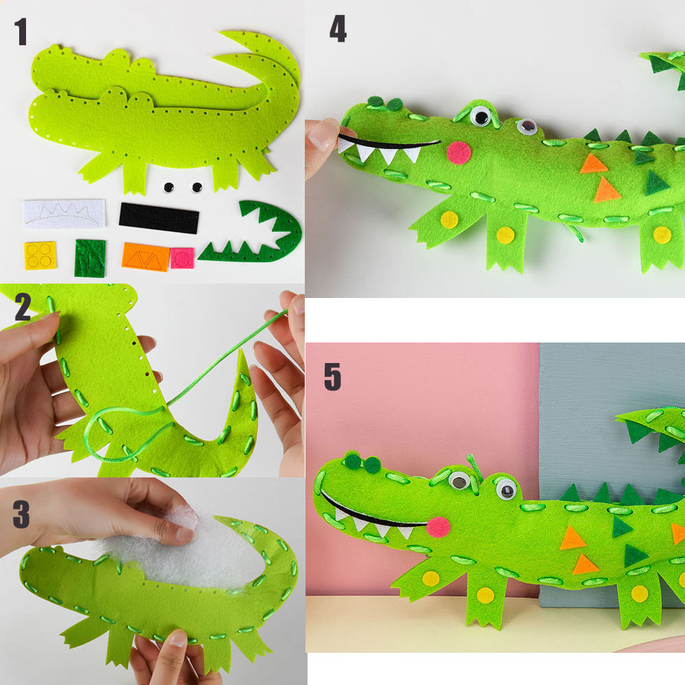 Cartoon Animal Sewing Craft Ki - Textile Sewing Kit avaliação e preço