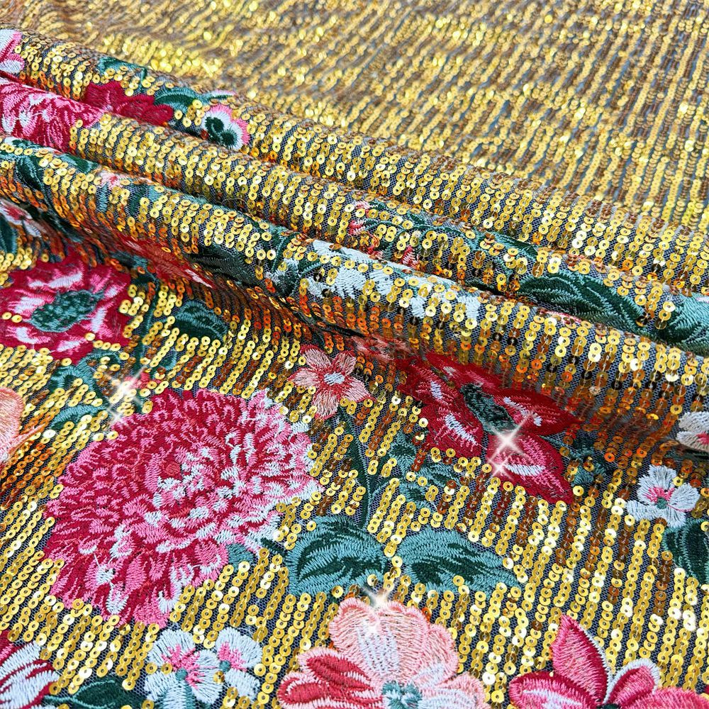 1 yardThree-dimensional embroi - Sewing Embroidery Fabric avaliação e preço