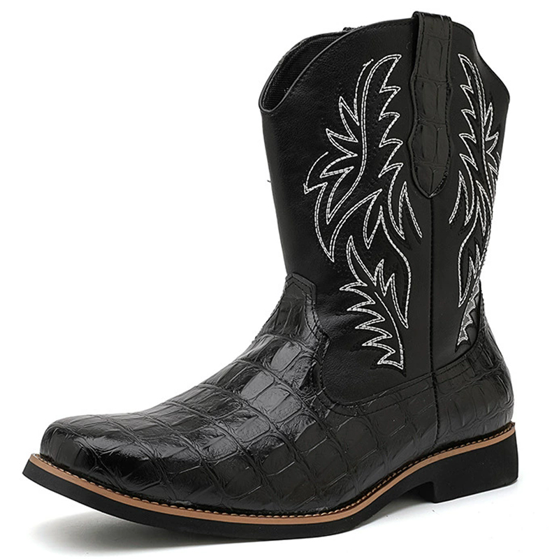 Retro Wide Toe Western Cowboy  - Sewing Embroidery Fabric avaliação e preço