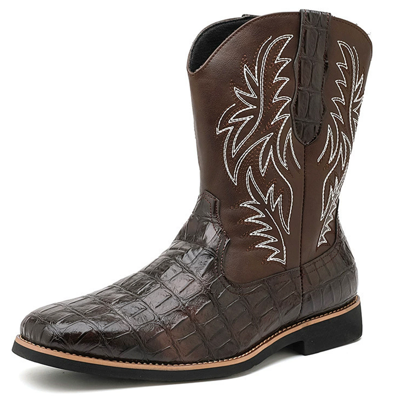 Retro Wide Toe Western Cowboy  - Sewing Embroidery Fabric avaliação e preço
