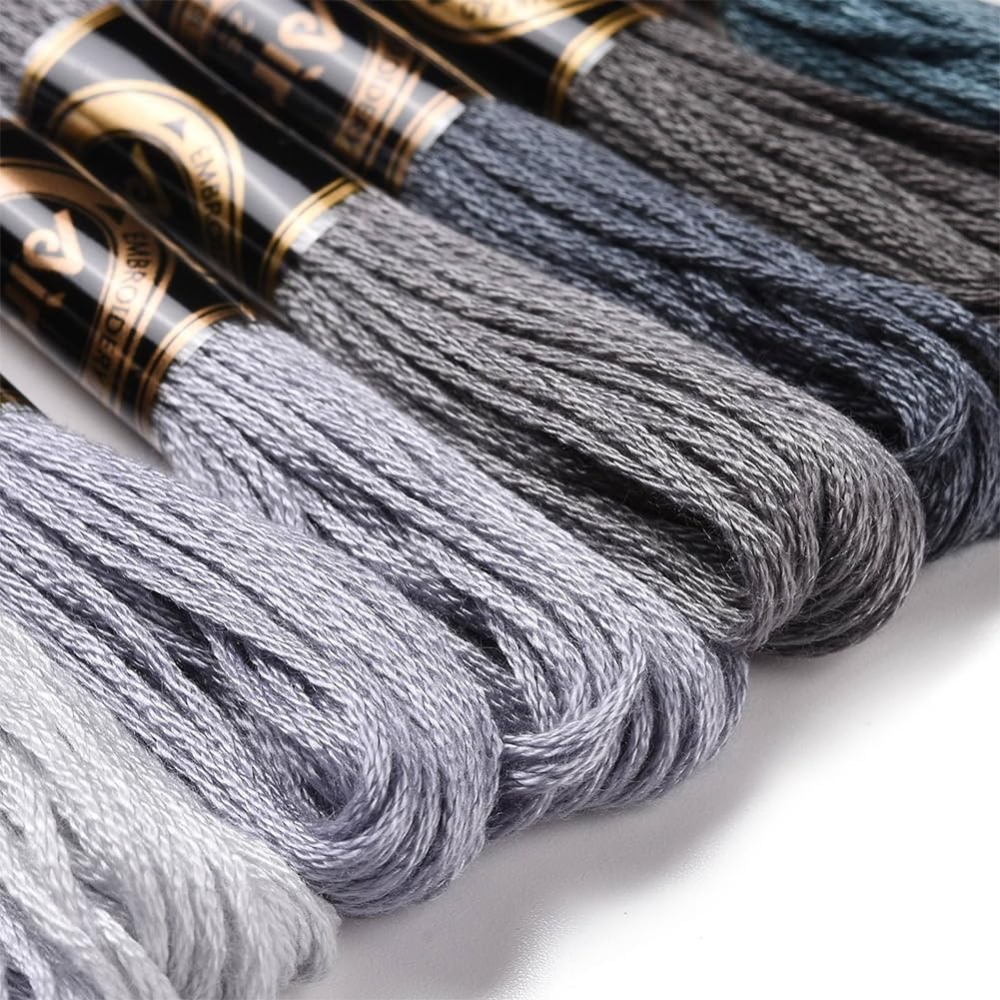 8 Skeins 70 Yards Grey Friends - Embroidery Floss Thread avaliação e preço