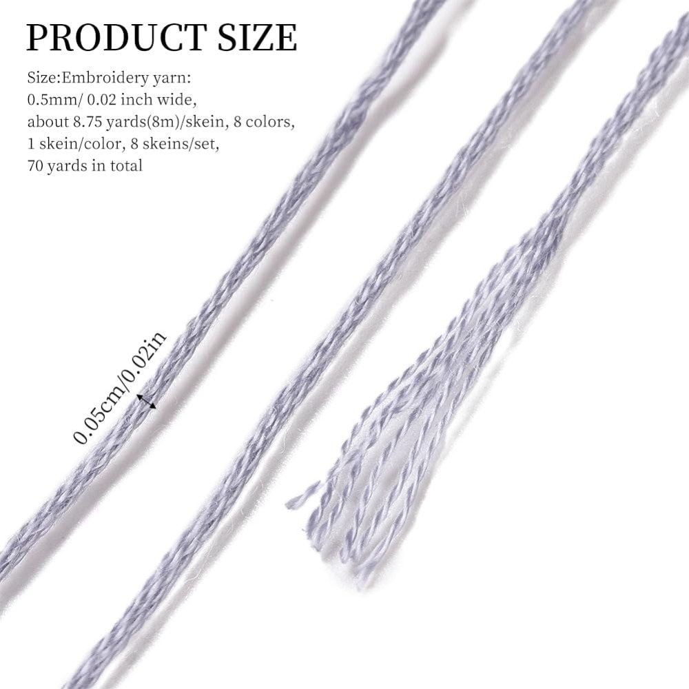 8 Skeins 70 Yards Grey Friends - Embroidery Floss Thread avaliação e preço