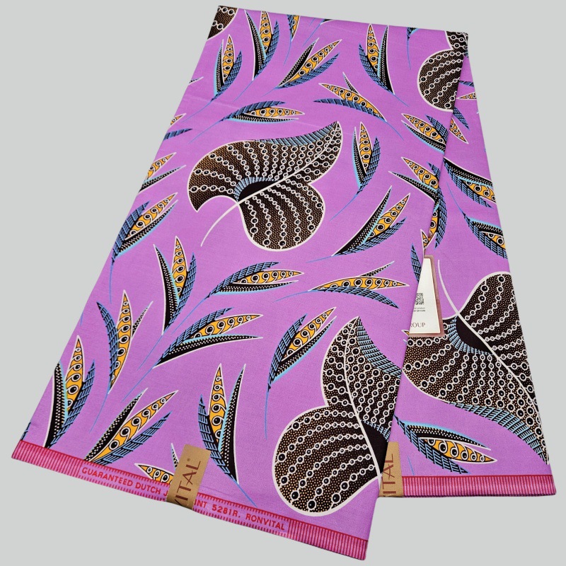 46Inch * 6Yards Purple African - Sewing Batik Fabric avaliação e preço