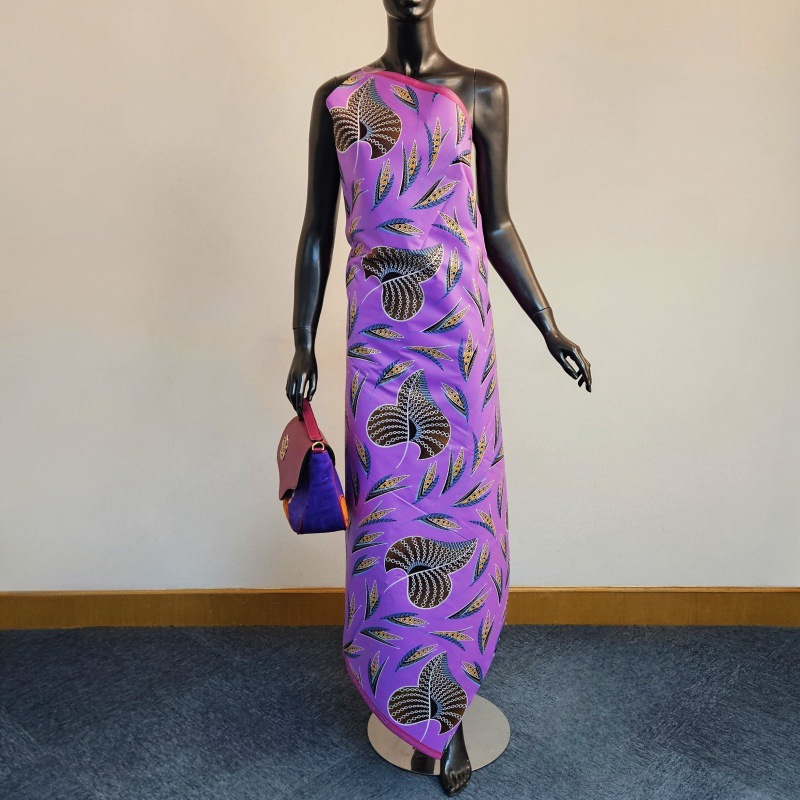 46Inch * 6Yards Purple African - Sewing Batik Fabric avaliação e preço