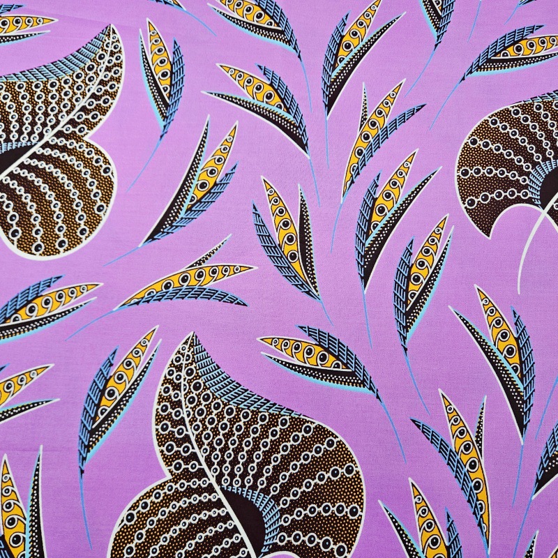 46Inch * 6Yards Purple African - Sewing Batik Fabric avaliação e preço