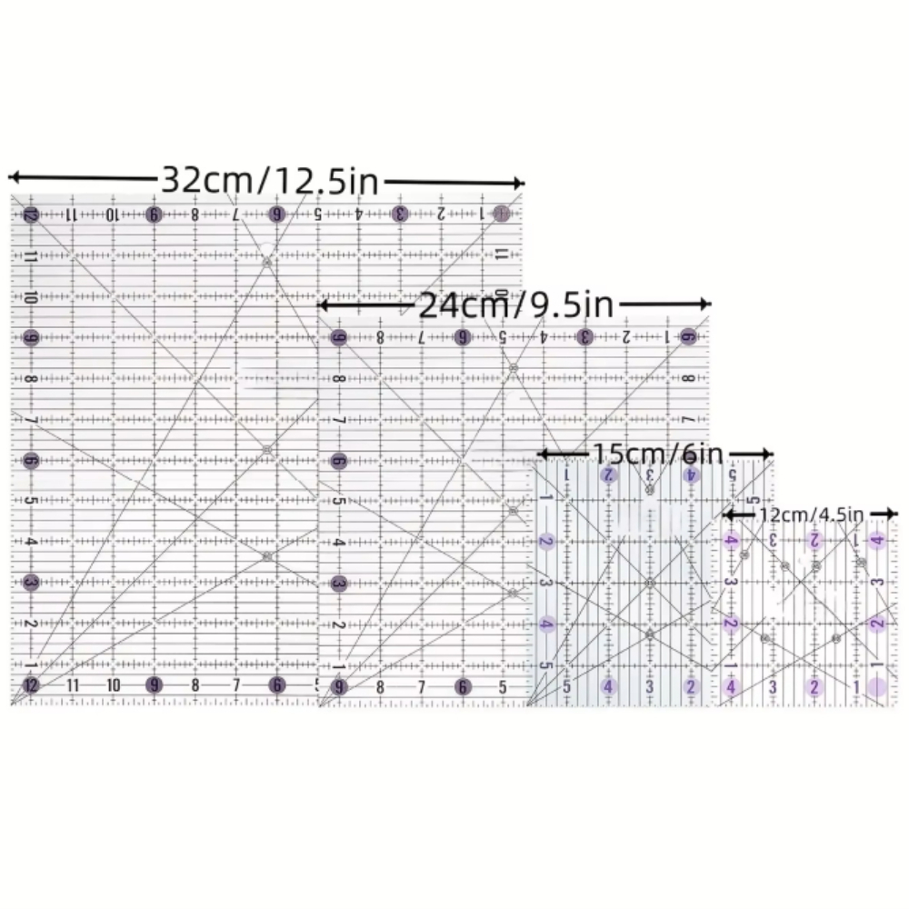 4pcs Square Acrylic Quilting R - Quilting Ruler Square avaliação e preço