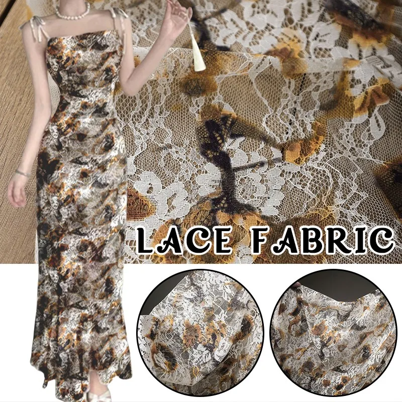 50Cm Retro French Lace Print C - Sewing Batik Fabric avaliação e preço