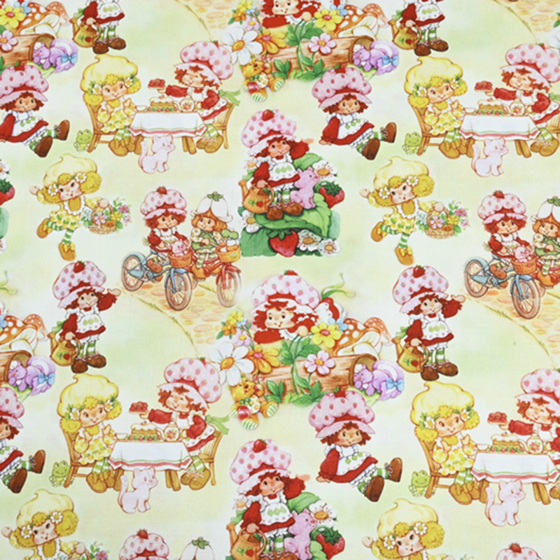 Cartoon Strawberry Girl Print  - Textile And Sewing Materials avaliação e preço