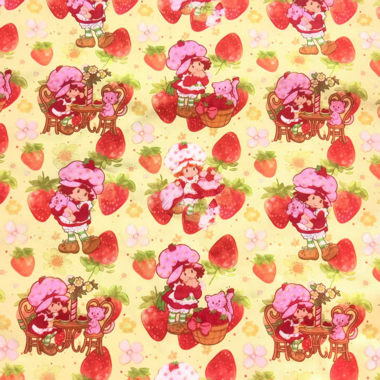 Cartoon Strawberry Girl Print  - Textile And Sewing Materials avaliação e preço