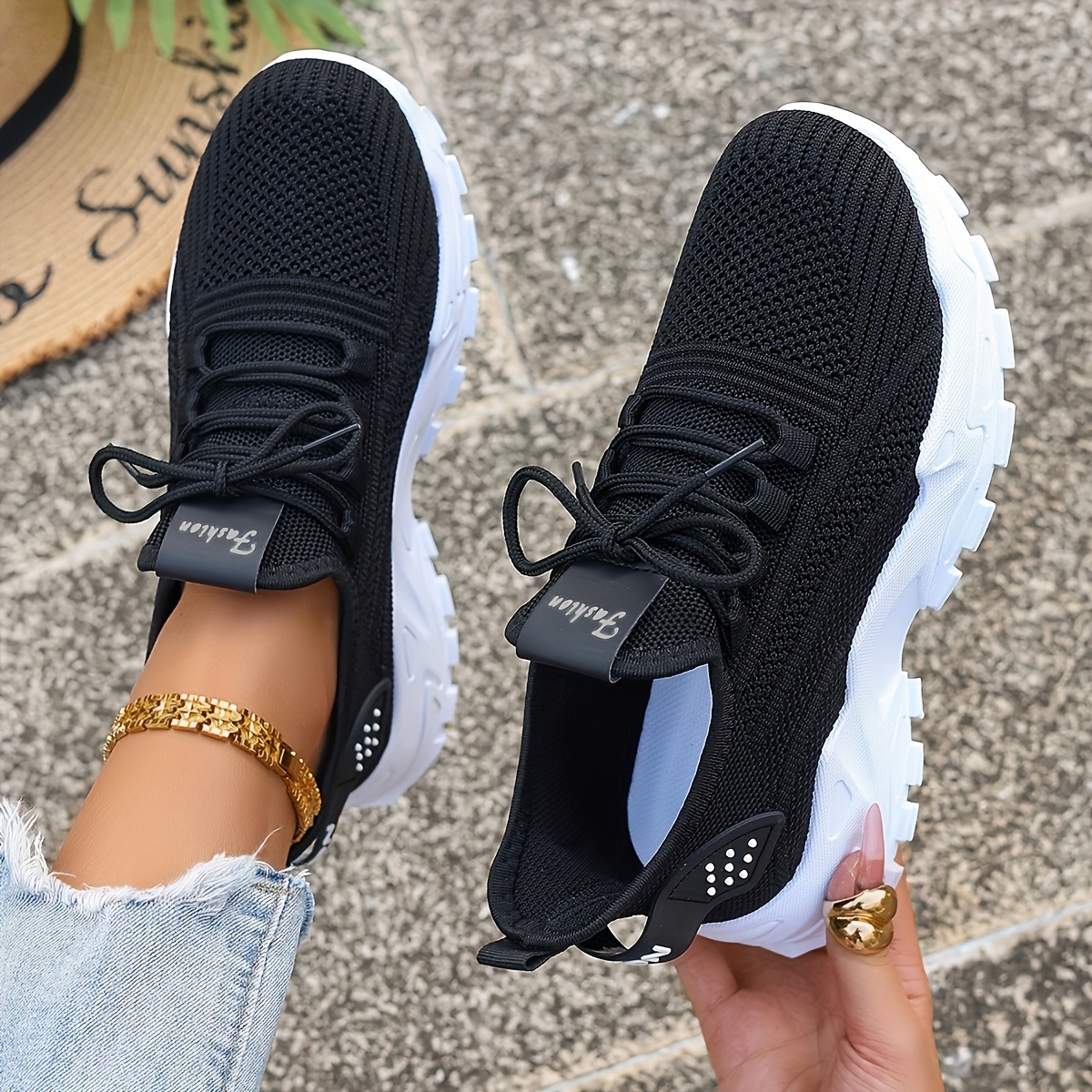 Breathable Knit Sneakers Fashi - Sewing Garment avaliação e preço