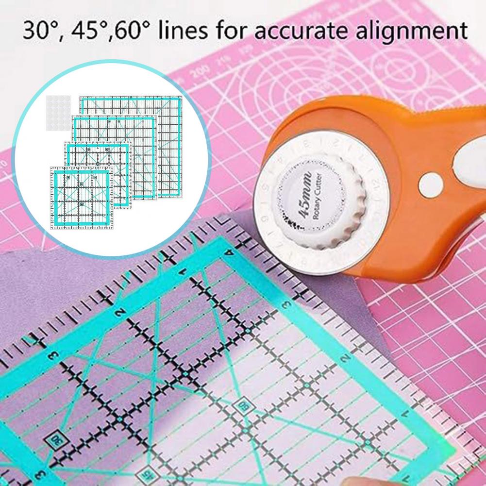 4Pcs Acrylic Quilting Ruler Sq - Quilting Ruler Square avaliação e preço