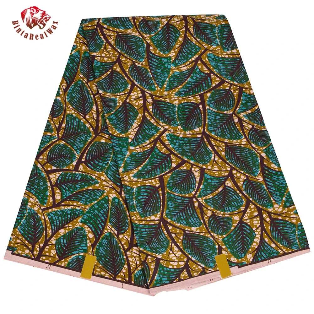 Ankara African Print Leaf Patt - Sewing Batik Fabric avaliação e preço