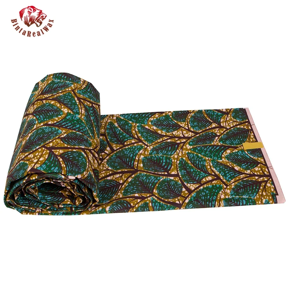 Ankara African Print Leaf Patt - Sewing Batik Fabric avaliação e preço