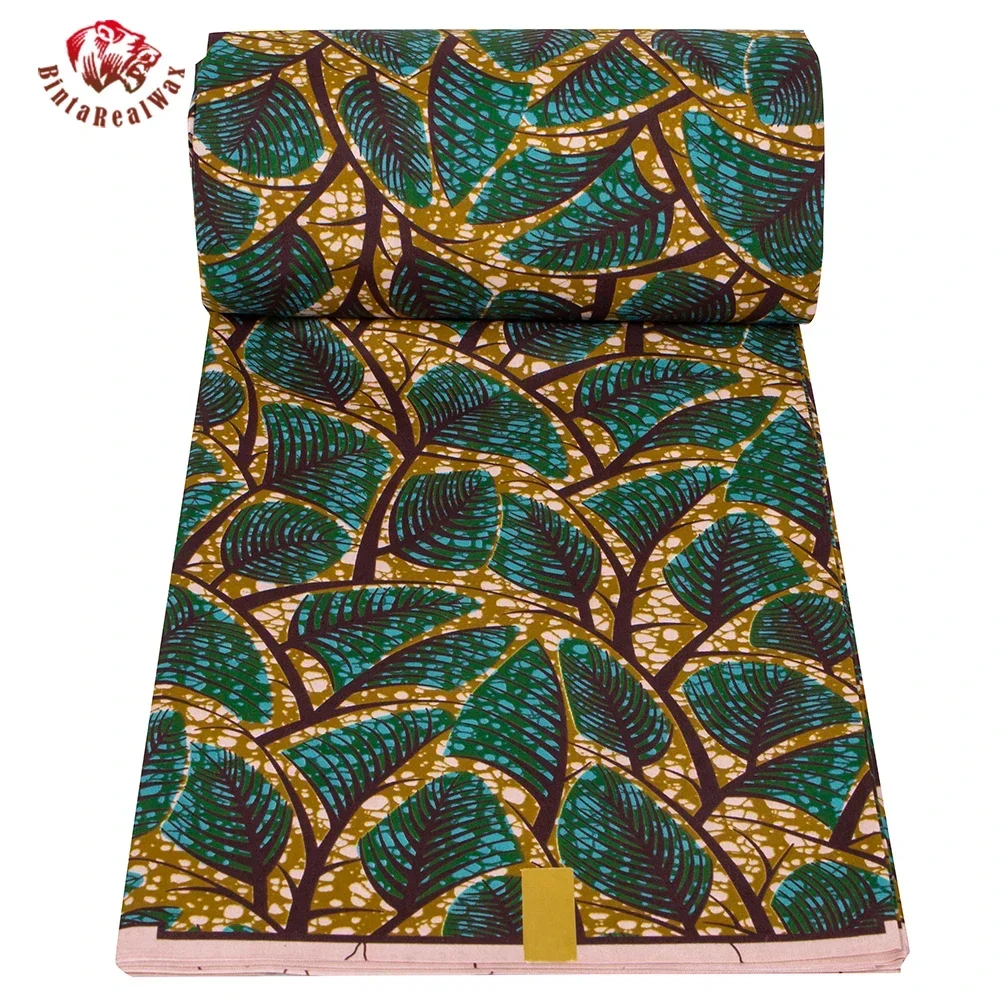 Ankara African Print Leaf Patt - Sewing Batik Fabric avaliação e preço