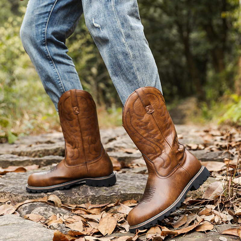 Men's Boots Classic Handmade E - Sewing Embroidery Fabric avaliação e preço