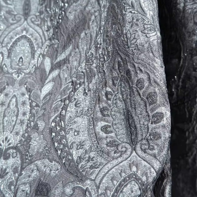 Gray Court Style Shiny Jacquar - Textile And Sewing Materials avaliação e preço
