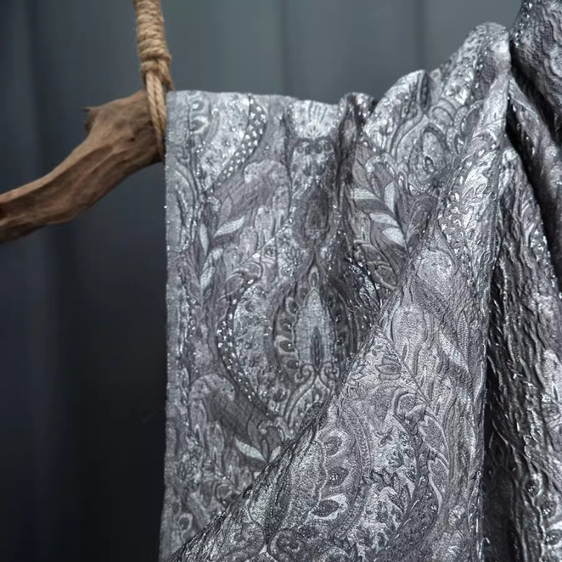 Gray Court Style Shiny Jacquar - Textile And Sewing Materials avaliação e preço