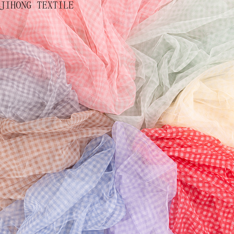 90x150cm Check Tulle Fabric Tr - Textile And Sewing Materials avaliação e preço